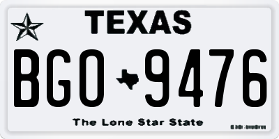 TX license plate BGO9476