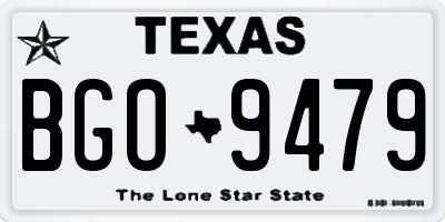 TX license plate BGO9479