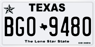 TX license plate BGO9480