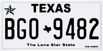 TX license plate BGO9482