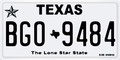 TX license plate BGO9484