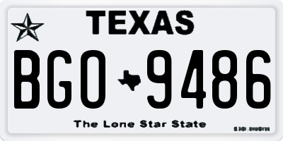 TX license plate BGO9486