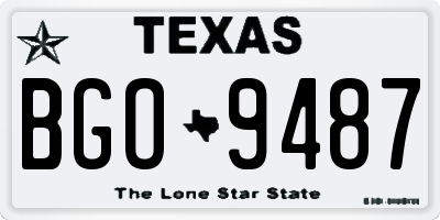 TX license plate BGO9487