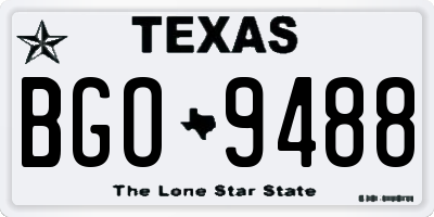 TX license plate BGO9488