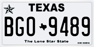 TX license plate BGO9489