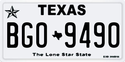 TX license plate BGO9490