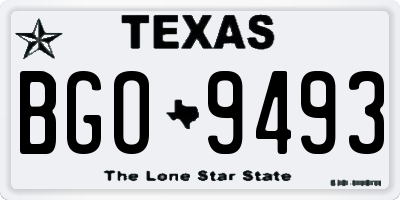 TX license plate BGO9493