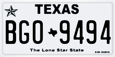 TX license plate BGO9494