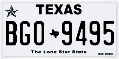 TX license plate BGO9495