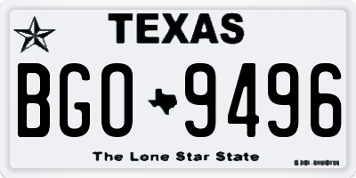 TX license plate BGO9496