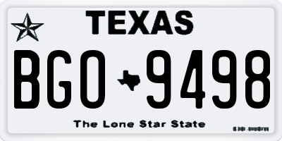 TX license plate BGO9498