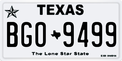TX license plate BGO9499