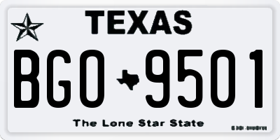 TX license plate BGO9501