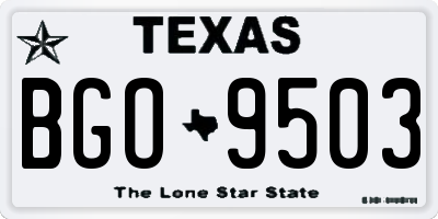 TX license plate BGO9503