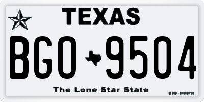 TX license plate BGO9504