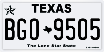 TX license plate BGO9505