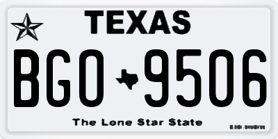 TX license plate BGO9506
