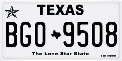 TX license plate BGO9508