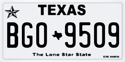 TX license plate BGO9509