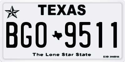 TX license plate BGO9511