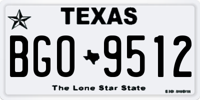 TX license plate BGO9512