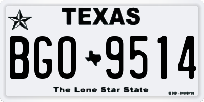 TX license plate BGO9514