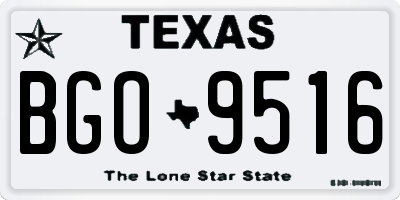 TX license plate BGO9516
