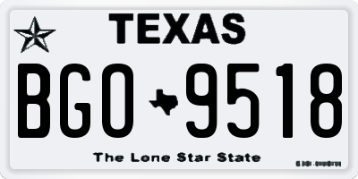 TX license plate BGO9518
