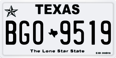 TX license plate BGO9519