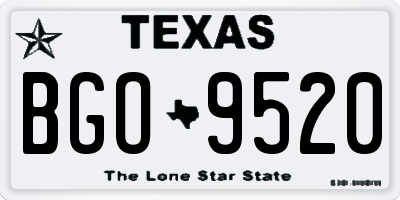 TX license plate BGO9520