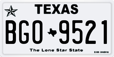 TX license plate BGO9521