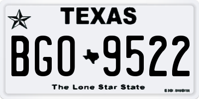 TX license plate BGO9522