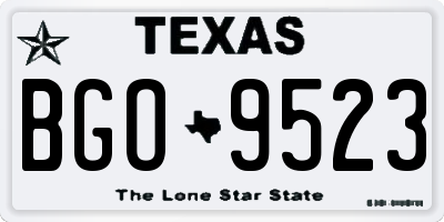 TX license plate BGO9523