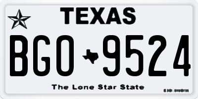 TX license plate BGO9524