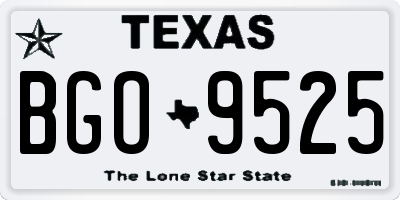 TX license plate BGO9525