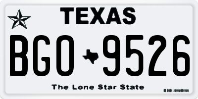 TX license plate BGO9526