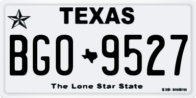TX license plate BGO9527