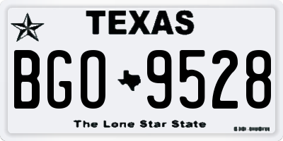TX license plate BGO9528