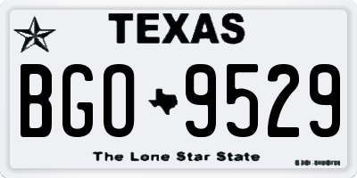 TX license plate BGO9529