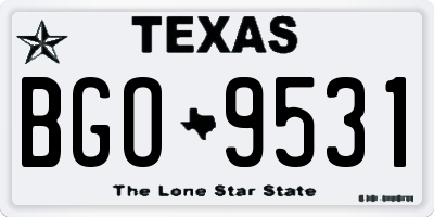 TX license plate BGO9531