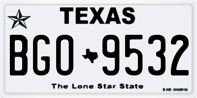 TX license plate BGO9532