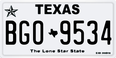 TX license plate BGO9534