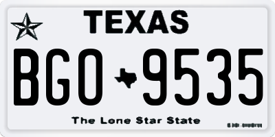 TX license plate BGO9535