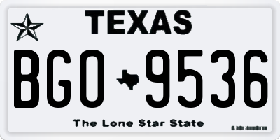 TX license plate BGO9536