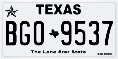 TX license plate BGO9537