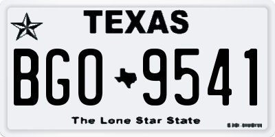 TX license plate BGO9541