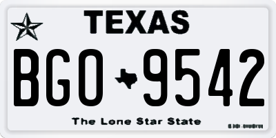 TX license plate BGO9542