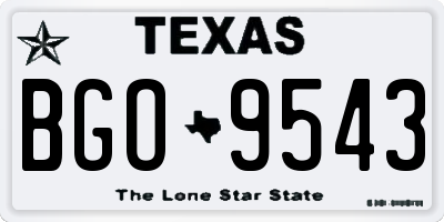 TX license plate BGO9543