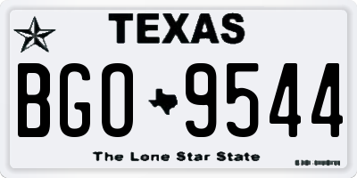 TX license plate BGO9544