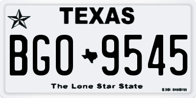 TX license plate BGO9545